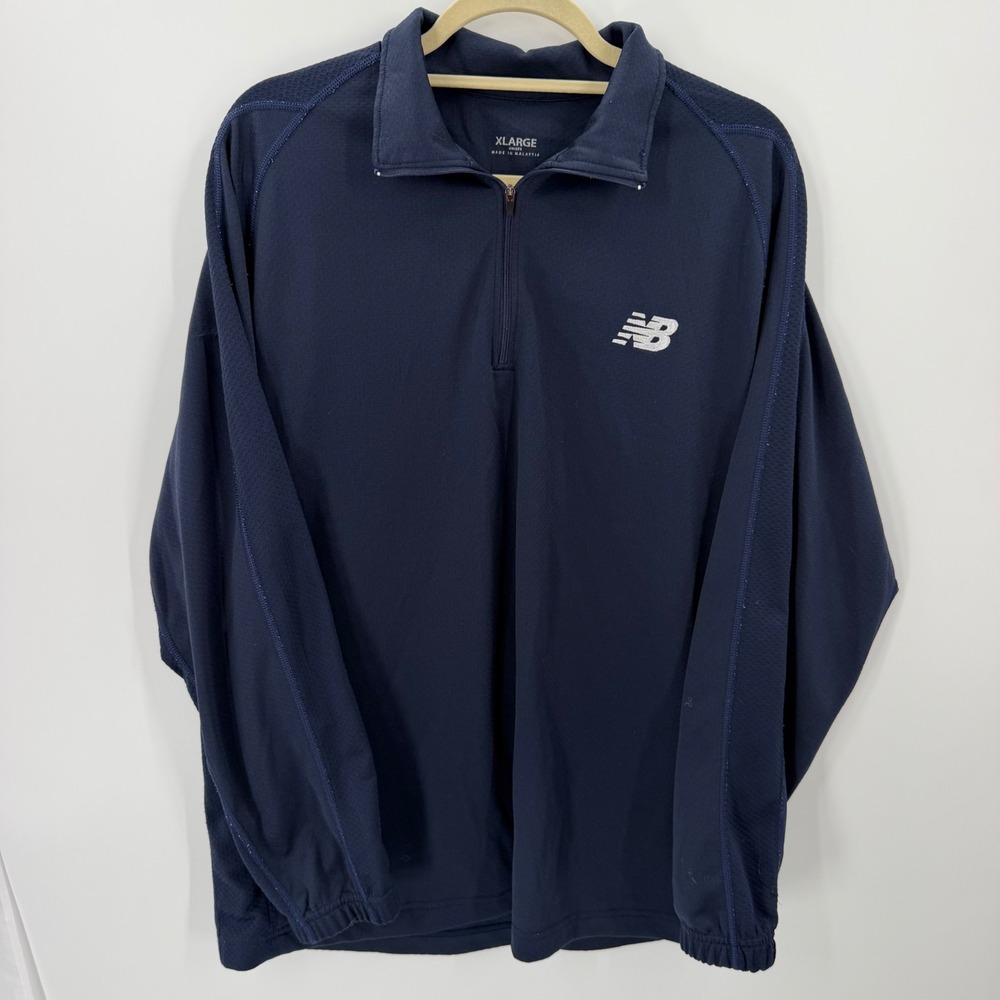 New Balance XL Navy Quarter Zip Pullover Athletic Running Gorpcore